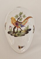 Antik Herendi fácán mintás tojás bonbonier - Ritka 1839-es jubileumi jelzéssel - 11,5 cm - Hibátlan