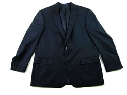 EREDETI MARIO BARUTTI (XL / 2XL - 54-ES) NAGYON KOMOLY FÉRFI VÉKONY CSÍKOS FEKETE ZAKÓ