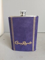 Eredeti Crown Royal fém laposuveg / kulacs lila velúr huzattal. - hibátlan