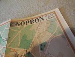 Térkép  ..Sopron járási jogú  város   térképe  , a 60 as - 70 es évekből  ...46 x 33 cm