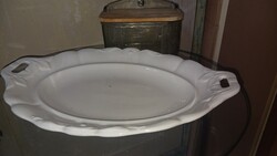 Zsolnay füles inda mintás fehér porcelán knáló tál