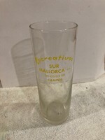 Recreativos Sur Mallorca S.A. feliratú, hosszúkás gyűjtői üvegpohár - 2 dl-es- 1998-ból