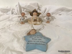 ŐRANGYAL  - 4 db - KERÁMIA  - NÉMET - EXKLUZÍV - 7 x 7 cm - 5,5 x 4,5 cm - 4 cm - 4 cm