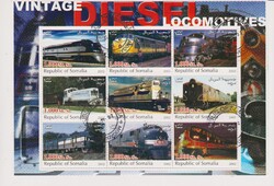 Szomália blokkbélyeg 2003 - Régi és Új Diesel Mozdonyok