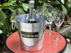 CHAMPAGNE CLUB - Billecart-Salmon vintage pezsgőszett – 5 pezsgőspohár és pezsgőveder (1970-es évek)