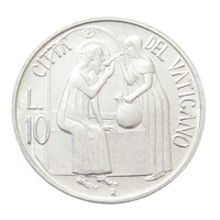 Vatikán,10 lire 1981 - Itasd a szomjazókat aUNC+ nikkel