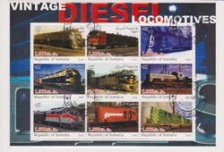 Szomália blokkbélyeg 2003 - Régi és Új Diesel Mozdonyok