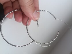 6 CM átmérőjű jelzett 925 ezüst vésett karika fülbevaló