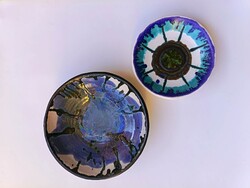 Prémium Kék Kerámia Szett: Mosonyi Mária (15 cm) & Laborcz Mónika (19 cm) falitálak