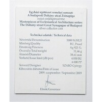 Magyarország,5000 forint 2009 - Dohány utcai Zsinagóga - Certifikáció