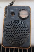 Sárga Philips retro zsebrádió – sérült, alkatrésznek