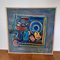 Kozma István - Csendélet korsóval és citrommal