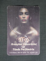 Kártyanaptár,Barcs,Aranyhát ékszerüzlet,Tünde parfüméra,női modell,2000   (8)