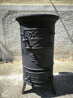 Antique Cast Iron Stove with Ornate Rococo Doors Jancsi Stove Made of Thick Heavy Material. Video!