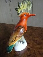 Bodrogkeresztúri mázas kerámia figura, kakadu , magassága 13,5 cm. Jókai