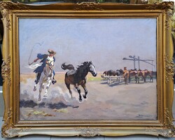 Benyovszky István (1898-1969) : Csikós, 60x80 cm.