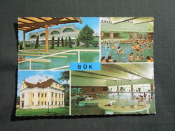 Képeslap,Bük,Bükfürdő,gyógyfürdő,hotel,strand,Szapáry Kastély látkép,részlet,1978-
