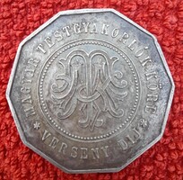 Antik MTK versenydíj emlékérem – nyolcszögletű, gravírozatlan (1910-1920-as évek)