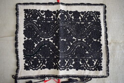 Hímzett vászon erdélyi írásos kézimunka párna huzat díszpárna minta  50x43 cm kalotaszegi