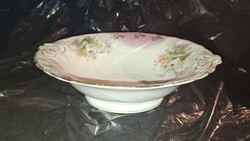 Német porcelán, fehér kála mintás, leveses tál.