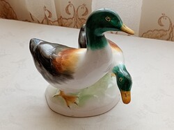 Kerámia kacsa pár vadkacsa retro Bodrogkeresztúri kézzel festett 13x15x16cm