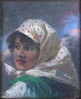2B006 Pállya Celesztin: White Scarfed Girl
