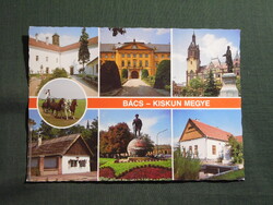 Képeslap,Bács Kiskun megye,Kecskemét,Kalocsa,Baja,Bugac,Kiskunhalas,Kiskunfélegyháza, 1985-