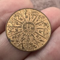 Szerencse pénz 1955 csillagjegyekkel, új évi szerencse hozó érme csillagjegyek, New Year Lucky Token