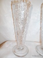 POHÁR - TÖLCSÉR ALAKÚ - ÜVEG - 17 x 6 cm - FAGYIKEHELY - NÉMET -  HIBÁTLAN