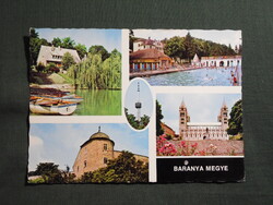 Postcard, Baranya County, Sikonda, Pécsvárad, Abaliget, Pécs, 1975-