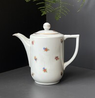 Antik vintage Drasche porcelán kávékiöntő kisvirágos mintával aranyozott szegéllyel