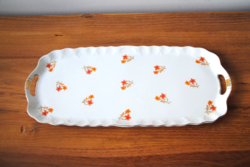 Antik cseh Victoria porcelán süteményes / szendvicses tál, tálca - 41 cm