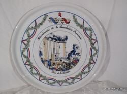 BERNADETTE FRAPPIER - FORRADALOM 200 ÉVES JUBILEUMI - 31 cm - EMLÉKTÁNYÉR - PORCELÁN