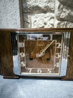 Art Deco Junghans Német kandalló óra , Asztali óra Bimbam. Domború üveggel ! Eredeti àllapotban!