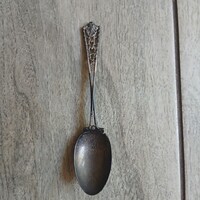 Csodás régi áttört száras ezüst kanál (11,2x2,5 cm)