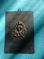 Sancte Michael fém plakett  Szent Mihály arkangyal  10*7cm