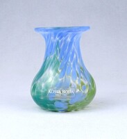 2B061 Kosta Boda jelzett svéd design üveg kisváza ibolyaváza 6.4 cm