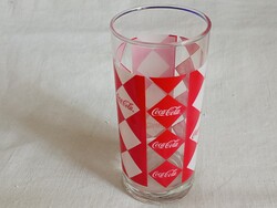 Üveg pohár Coca Cola csőpohár piros kockás minta 2,5dl