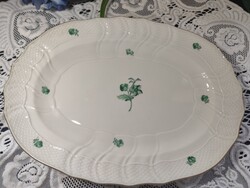 Eladó gyönyörű régi porcelán Herendi zöld virágmintás hatalmas pecsenyes, kínáló tál!