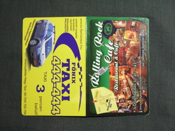 Kártyanaptár,Főnix Taxi,Rolling Rock Cafe söröző,étterem,Debrecen, 2010   (8)