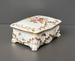 Antik vintage kézzel festett Herendi porcelán bonbonier „Bouquet de Fruits” (BFR) mintával