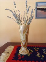 Striped aragonite vase - 21 cm