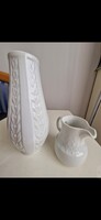 Seltmann Weiden Bavaria fehér porcelán váza és egy ráadás kis fehér porcelán kiöntő