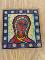 Lőrincz Vitus Madonna tűzzománc kép