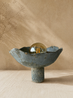 Egyedi kézműves kerámia asztali lámpa – organikus wabi-sabi design