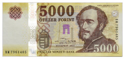 5000 Forint Bankjegy 2023 BM aUNC-UNC forgalmi sorszám