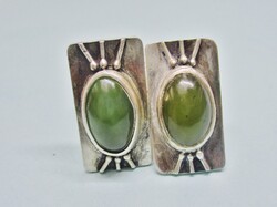 Gyönyörű régi art deco ezüst orosz mandzsetta aventurinnal