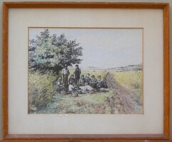 (NF) Barabás Gizella (1893-1985) : Pihenő földművesek