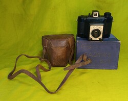 Gamma Optikai Művek Pajtás 6x6 fényképezőgép eredeti bőr tokban,és dobozában 1955-62