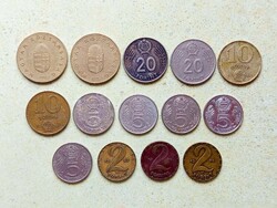 Magyarország 14 db Különböző Érme 2 5 10 20 100 Forint 1970-1995
